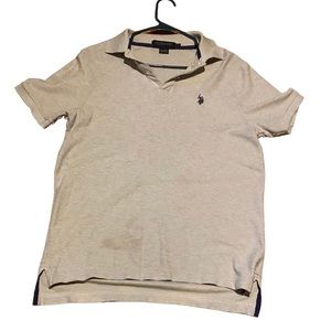 Tan u.s. polo assn collar shirt